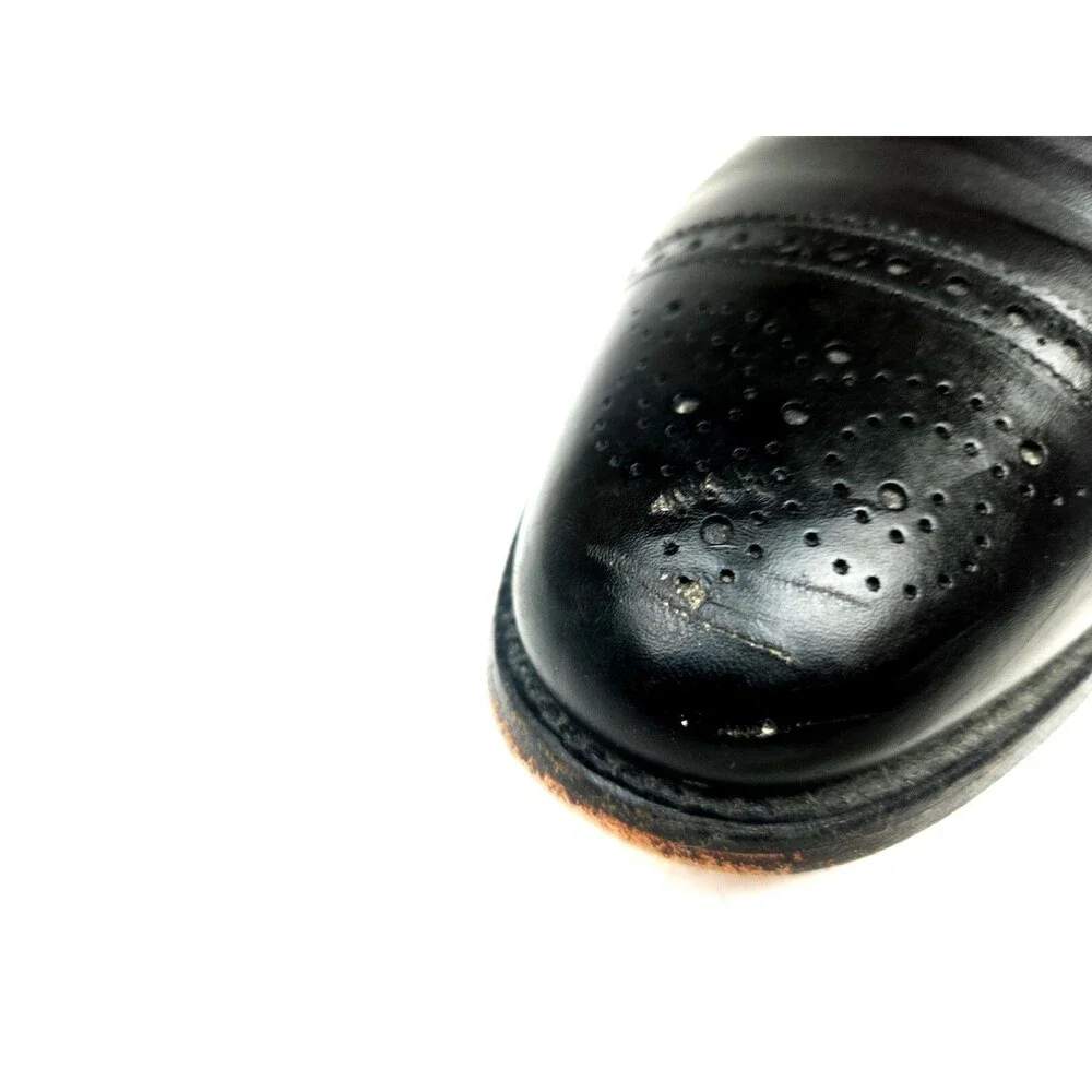 Allen Edmonds Sanford Shoes Mens 9 D Black Derby Lace Up Cap Toe Brogue
